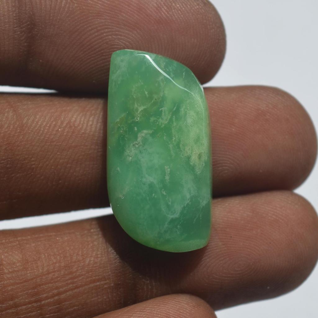 Natural Chrysoprase Gemstone Cabochon 22 Carats Size 26x13 MM Fancy Shape, Jewelry Making Craft Supply