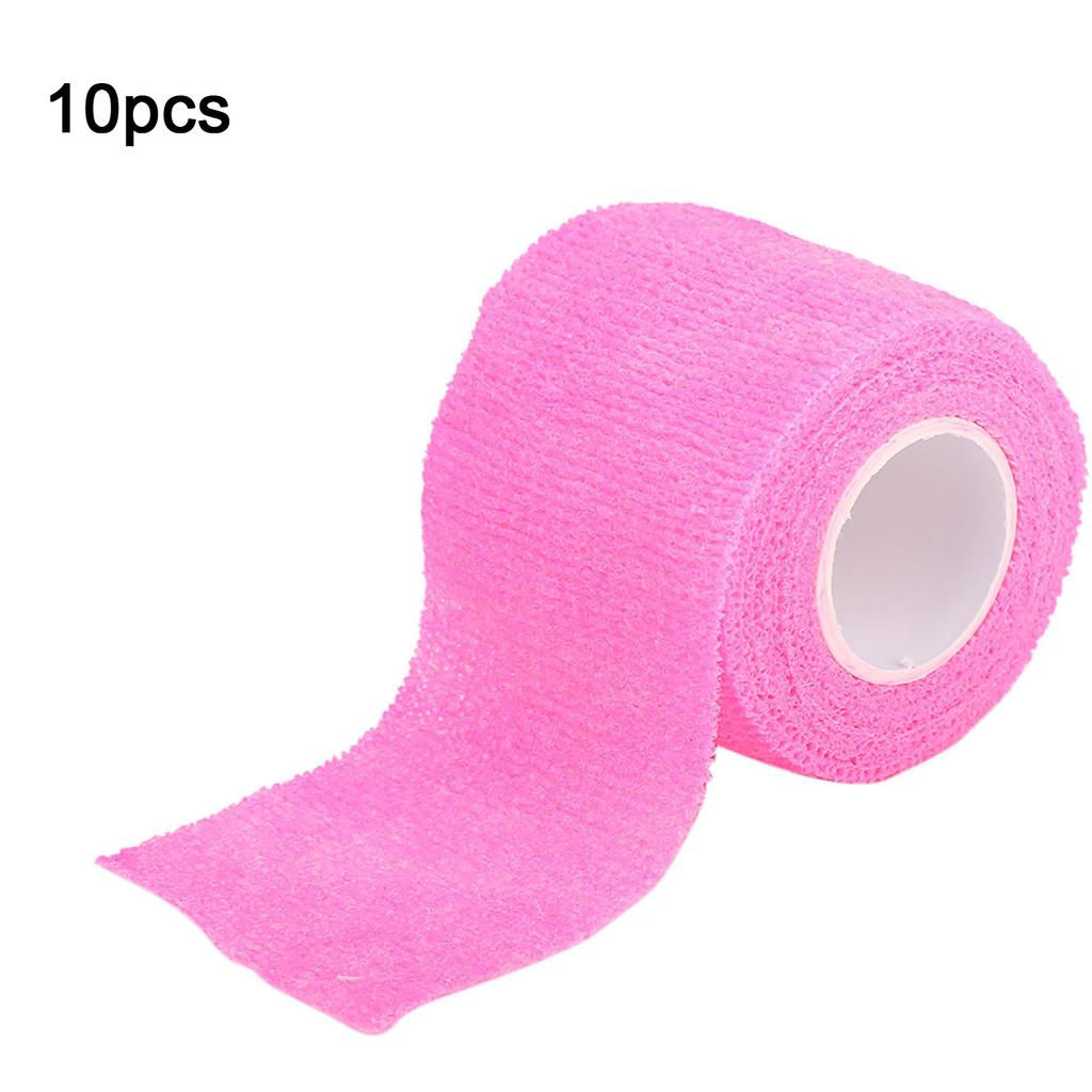 10pcs Self Adhesive Elastic Bandage Hand Leg Finger Wrap Gauze Health Care(Pink 5cm x 4.5m 2.0 x 177.2inch)