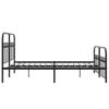 Metal Bed Frame with Headboard and Footboard Black 150x200 Cm