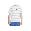 Top Deportivo de Cuello Redondo con Rayas de Logotipo y Manga Corta con Hombros Caídos para Hombre Blanco DQ1117-100