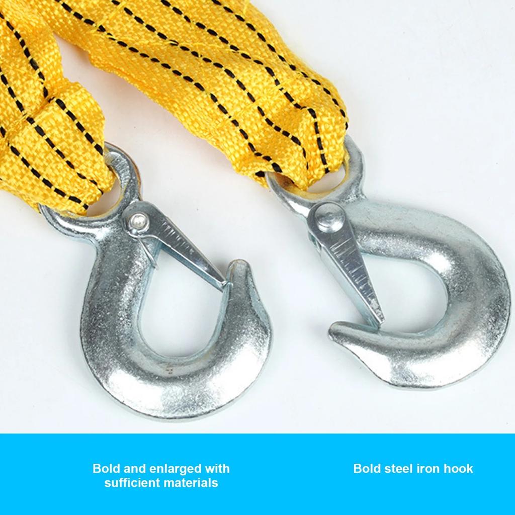 Heavy Duty Tow Rope 4 Meters Length 5 Ton Capacity Double Layer Construction for Vehicle Towing and Recovery OPP Bag Packaging