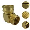90 Degree Solid Brass Hose Connector 3/4" Ght Pipe Fittings Rotatable Garden Adapter for
