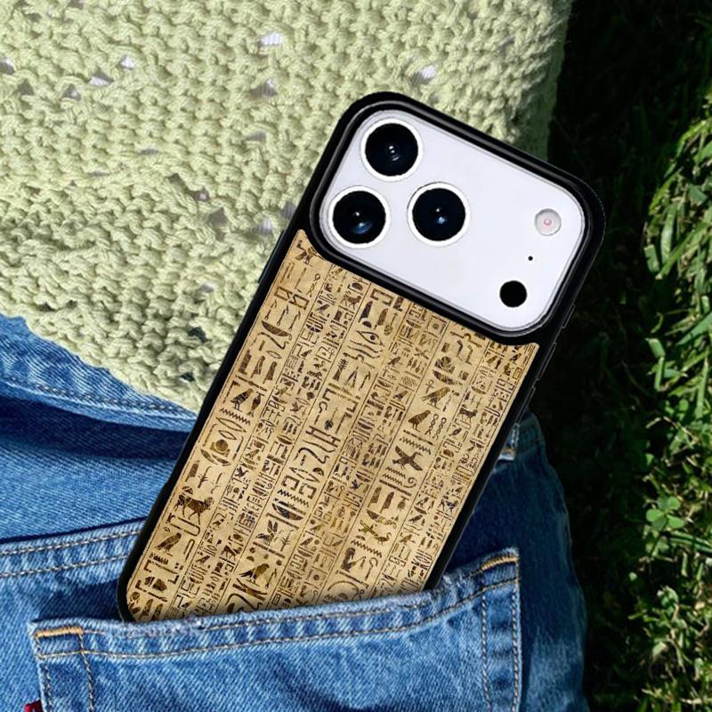 Ancient Egyptian Hieroglyphic Soft Phone Case Cover for IPhone 11 12 13 14 15 16e 17 Pro Max Coque for IPhone 17 Air