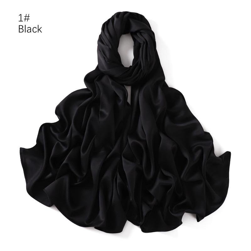Summer New Carf Matte Satin Monochrome Long Scarf, Satin Imitation Silk Solid Color Long Silk Scarf Headscarf