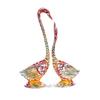Kissing Duck Swan Love Couple Bird Statues Set | White Metal Swan Love Birds Pair (Male - Female) | Gift & Home Decor