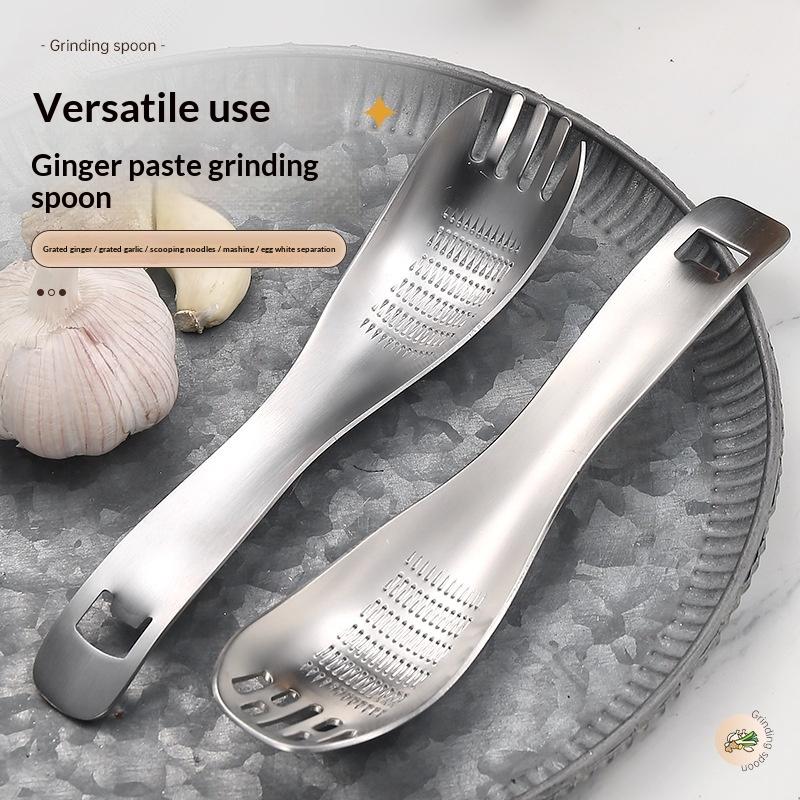 Multifunctional Stainless Steel Kitchen Utensil For Cooking Garlic Ginger Vegetable Grater Grinder Spoon Kitchen Supplies