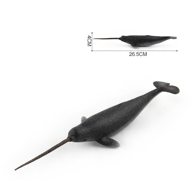 [Nekogamiyama] Narwhal One-horned Sea Creature Figurine Model Miniature Ornament Decor Collector's Model