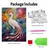 DIY Pearl Gem Colorful Peacock Shining Bead Craft Art Home Wall Ornament Simple Unframed Room Decoration Art Modern Elegant Bird Painting