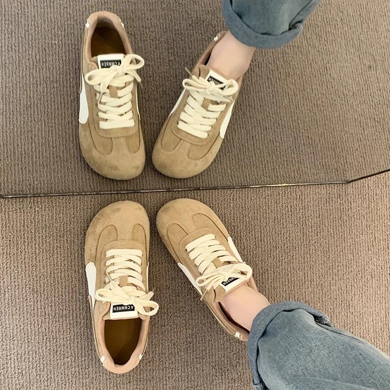 Women's round toe platform shoes satin material casual vulcanized shoes 2025 new style non-rubbing sports shoes