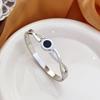 High-End Women's Silver Titanium Steel Zircon Bangle Bracelet