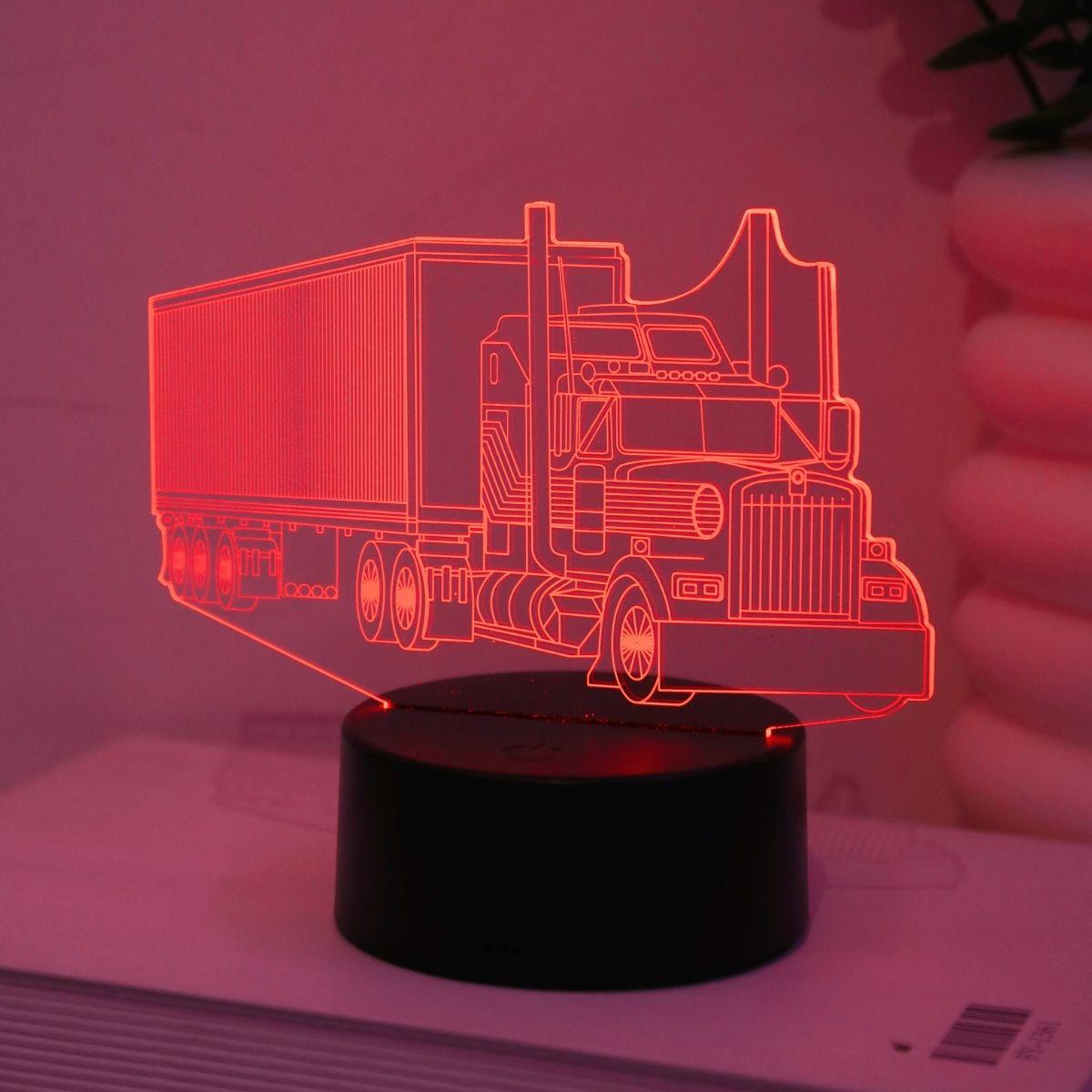 

Touch seven color gradient truck 3D night light, creative desktop and bedroom atmosphere light, room decoration light