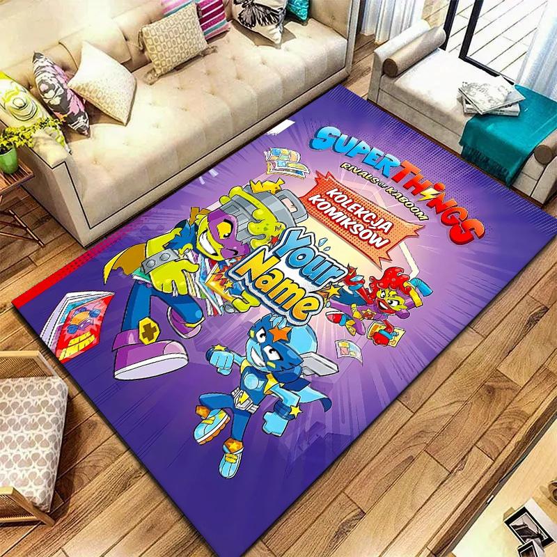 Superthings Battle Custom Name Carpet Rug For Living Room Bedroom Home Sofa Decoration Kids Play Nonslip Floor Mat