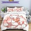 3pcs Winning Cute Nine Tailed Fox Cartoon Design Quilt Cover Set - Soft and Cozy Bedroom, Guest Room and Dorm Decorative Bedding 3-Piece Set 1 Qu