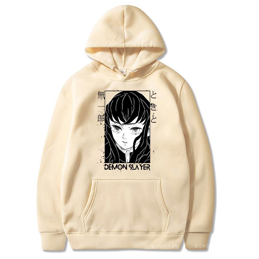 Japan Anime Demon Slayer Tokitou Muichirou Printed Hooded Men Women Patchwork Hoodies Plus Size Streetwear Harajuku Sweatshirt