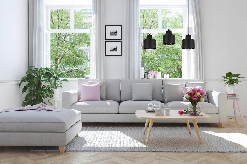 MODERN CEILING HANGING LAMP BLACK LED LAMP