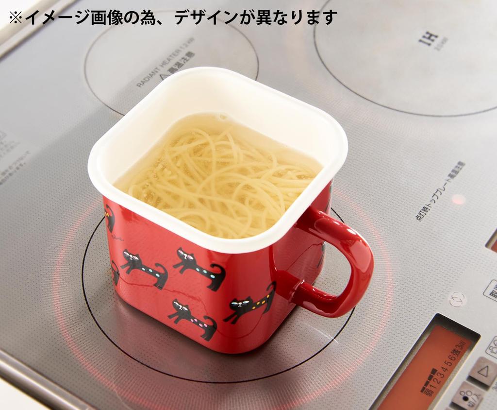 Toyoro Plune Enamel Multi Square Pot Monotone Dog D14 Size Approx. W17.8 H11.8 YJ-821