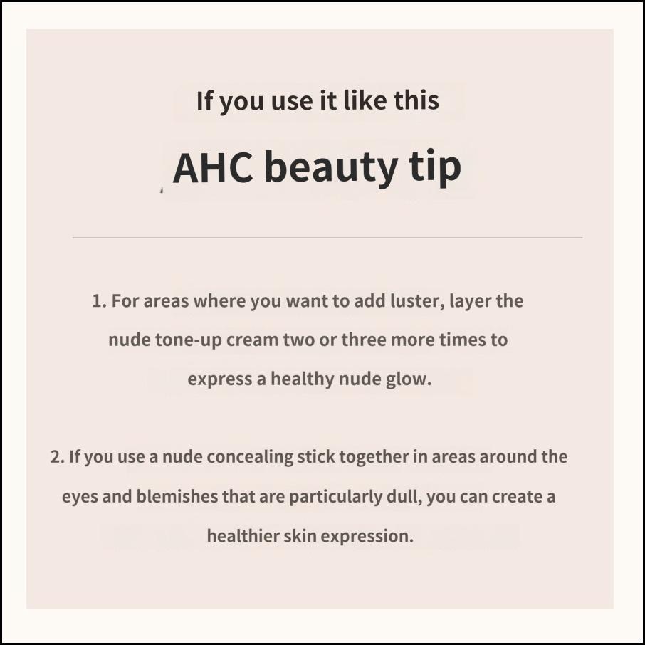 AHC Crème Tonalisante Nude Éclat Naturel 40ml – Crème Éclaircissante Quotidienne Légère pour une Peau Éclatante