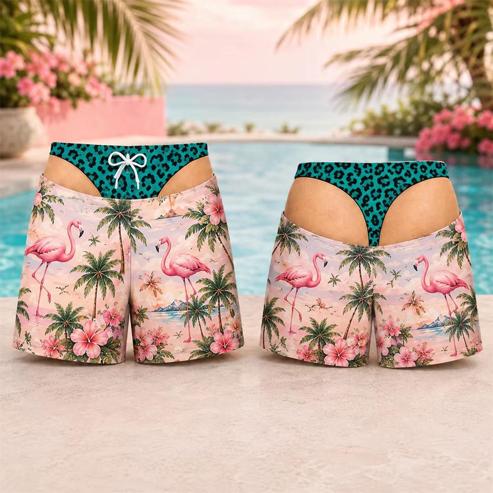 Hot New Hawaii Leopard Pattern Design Men Swim Trunks 3D Print Funny Fake Butt Pattern Beach Shorts Summer Outdoor Personality