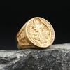 Vintage 316L Roestvrij Staal Sint Benedictus Ringen Voor Mannen Vrouwen Mode Religieus Kruis Beschermende Sieraden Cadeaus