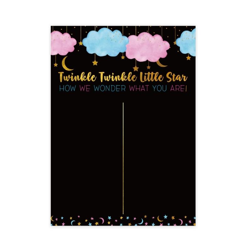 Gender Reveal Party Supplies Cloud Poster with Boy Girl Stickers for Baby Shower Gender Announcement Party Accessories