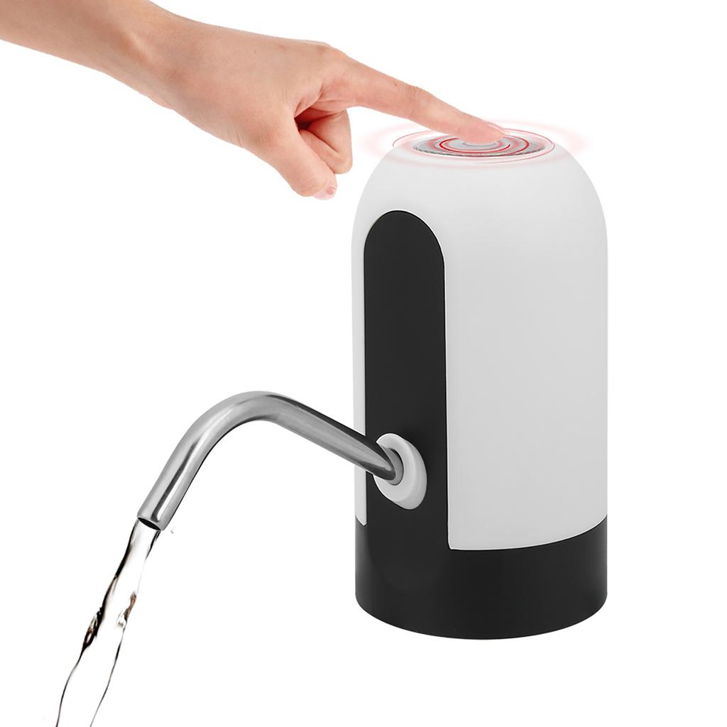 Bärbar LED-lampa Vattenpump för flaska USB-uppladdningsbar Dispenser för Hemmakontor (Vit)