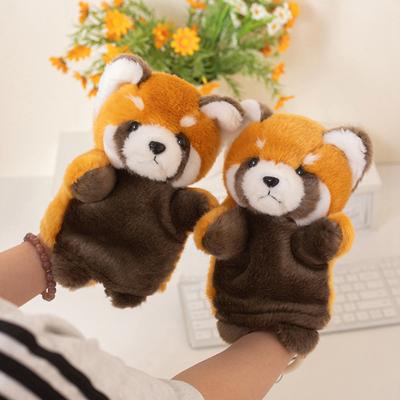 Niedliche simulierte Waschbär Handpuppe Plüschtier Puppe Waschbär Puppe Kinder Eltern-Kind interaktiv Bauchrednerpuppe