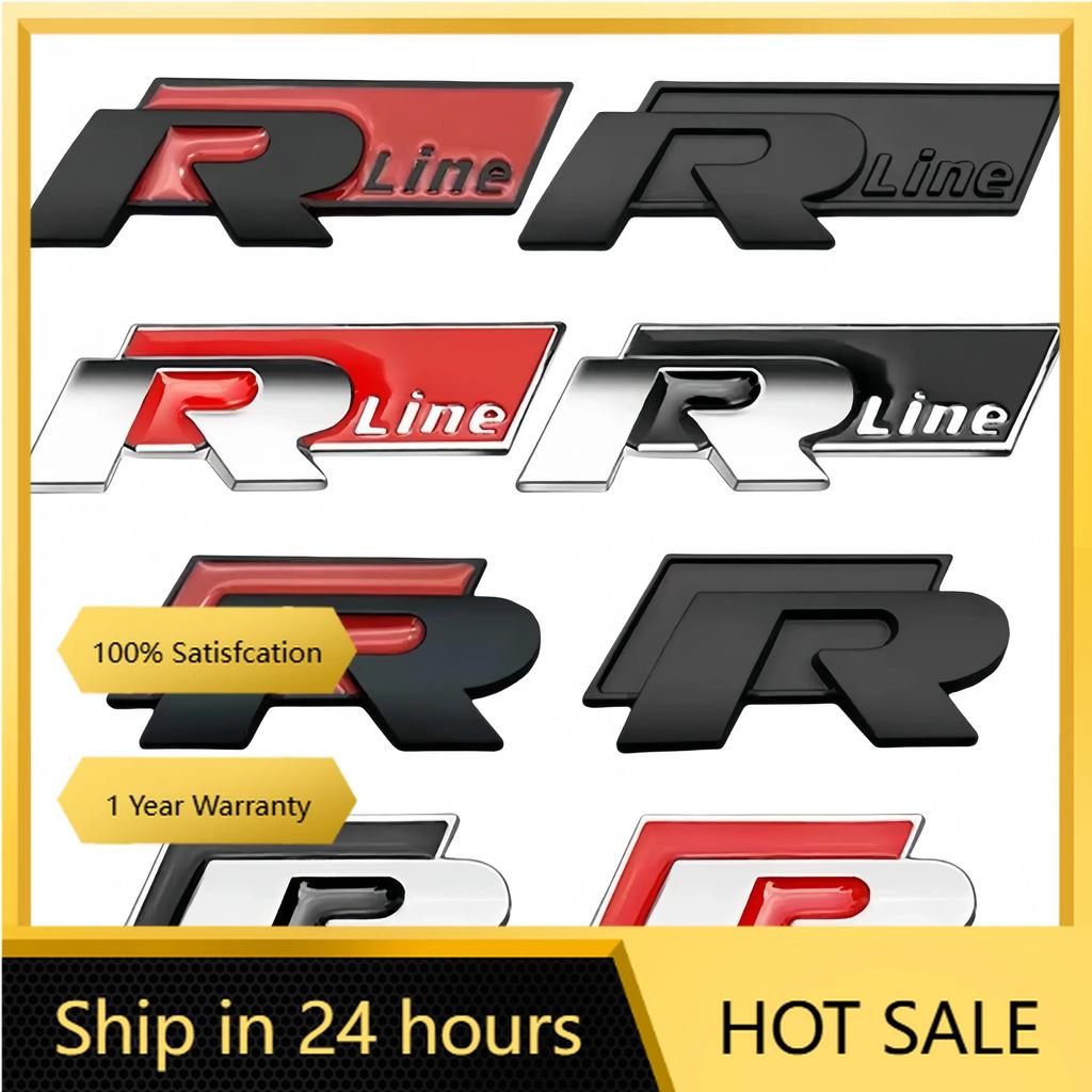 2025 Hot 1Pcs Metal Car Side Body Trunk Rline R Emblem Sticker For Volkswagen VW Golf 4 5 6 7 Bora MK7 Beetle Touran Tiguan GTI