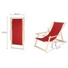 Transat de jardin - SPRINGOS - Chaise longue pliante en bois - Accoudoirs - 3 positions - 120 kg
