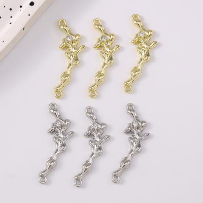 5pcs Alloy Crystal Coral Charms Pendants for Necklace Earrings Bracelet DIY Handmade Jewelry Making Accessories
