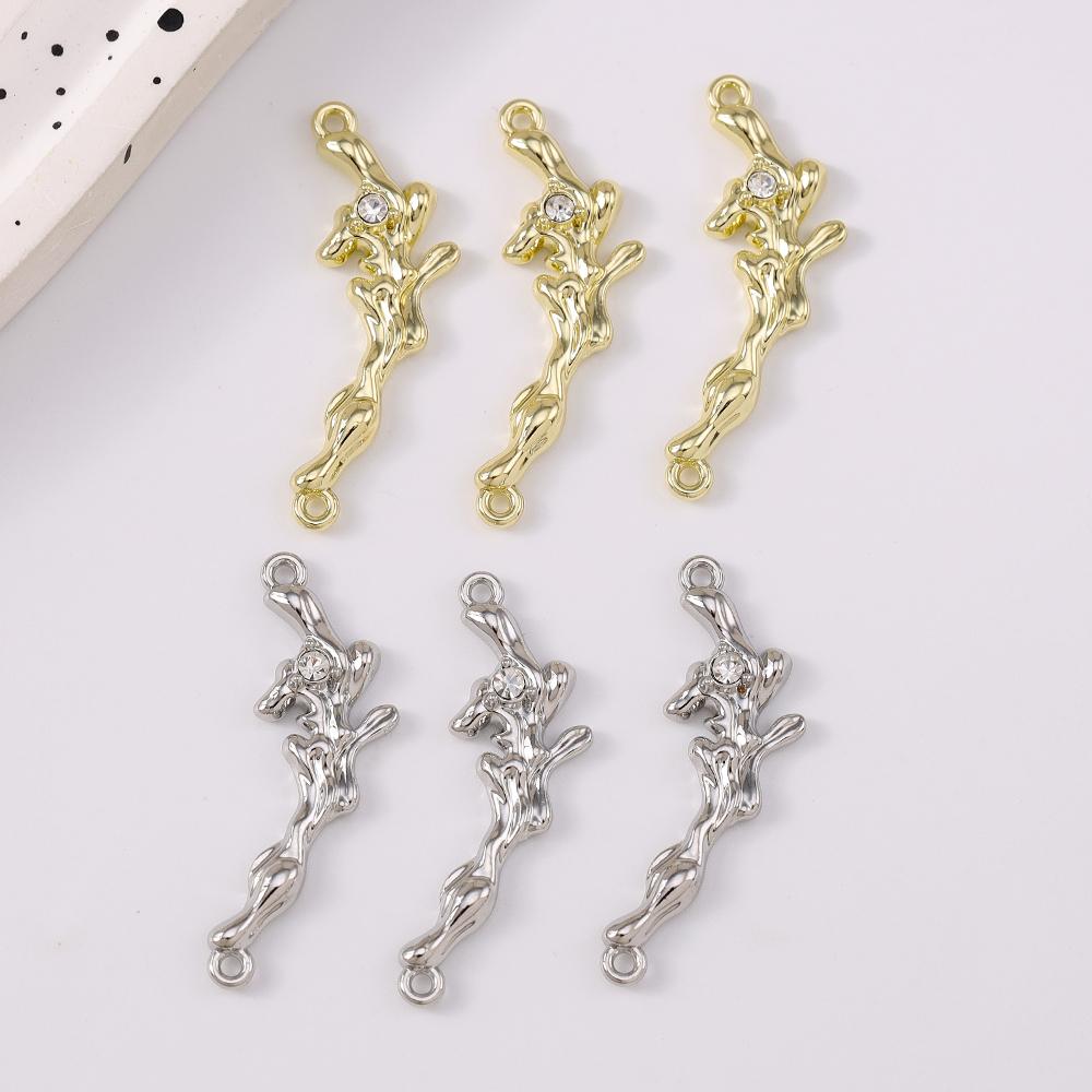 5pcs Alloy Crystal Coral Charms Pendants for Necklace Earrings Bracelet DIY Handmade Jewelry Making Accessories