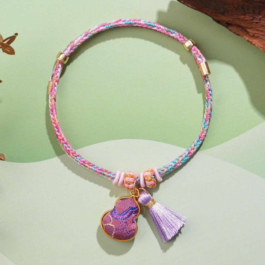 Dragon Boat Festival Ethnic Five-Colored Bracelet with Song Brocade Gourd Coin Purse & Zongzi-Inspired Hand Jewelry Gift.