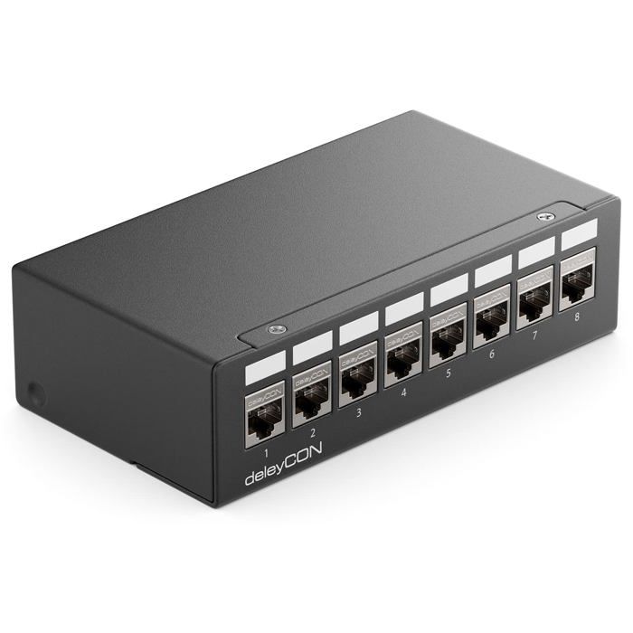 Rack - deleycon - mk5305 - 8 ports - compatible modules keystone - noir ral 9005