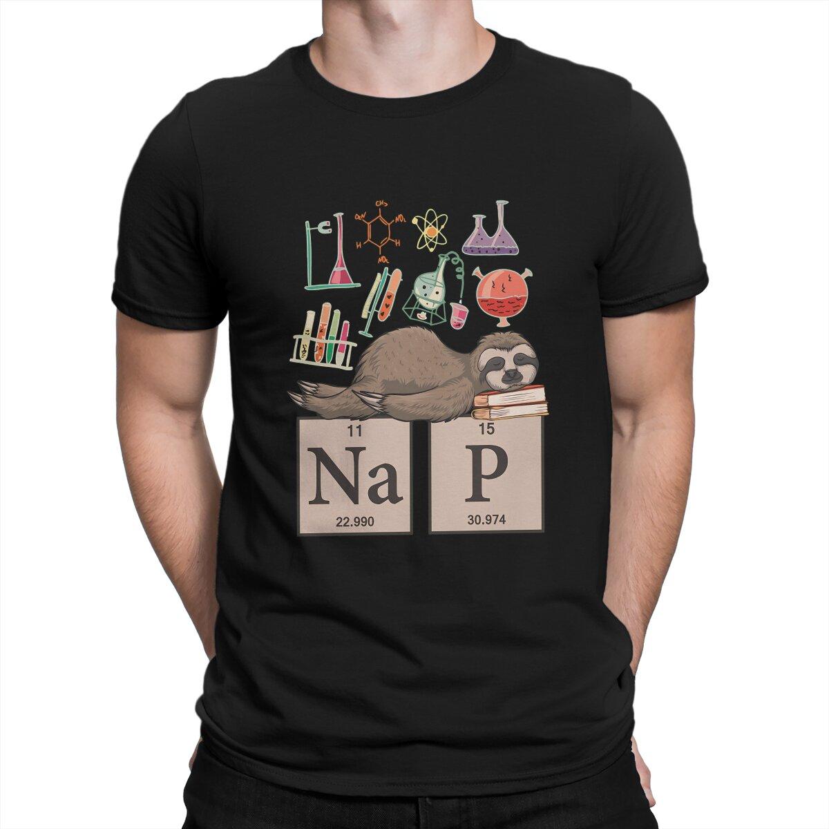 

Periodic Table Of Elements Funny Chemistry Sloth T Shirt Vintage Gothic Mens Tshirt Polyester Men Clothing 4XL
