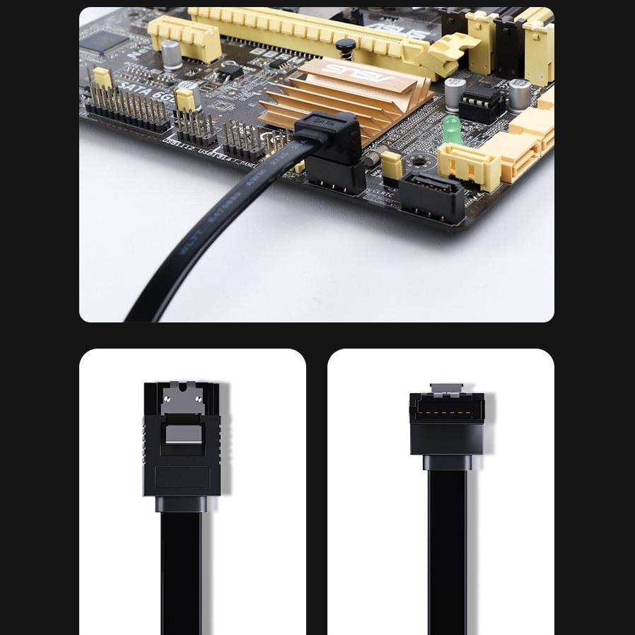 JEYI SATA 3.0 Data Cable 40cm High Speed HDD SSD Connector Straight/Right Angle for Computer Motherboard