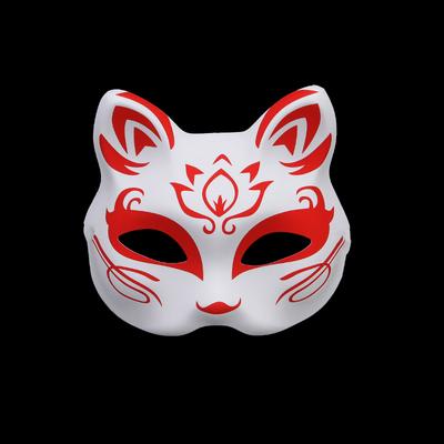 Máscara japonesa meia face pintada à mão gato raposa máscara anime baile de máscaras festival de halloween cosplay adereço