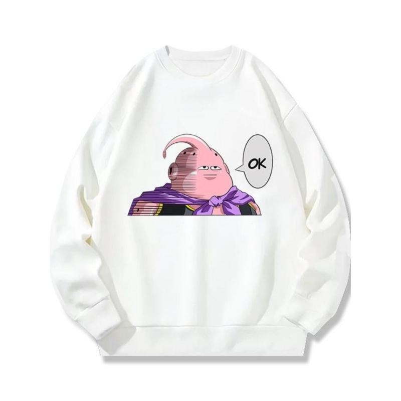 

Dragon Ball Relaxed Fit Crew Neck Sweatshirt, Ribbed Knit Cuffs & Hem, Classic Casual S