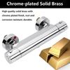 Hot/Cold Mounted Brass Chrome Thermostatic Shower Faucet Bathroom Wall Mixer Value Dual Handle Bathtub Shower Faucet