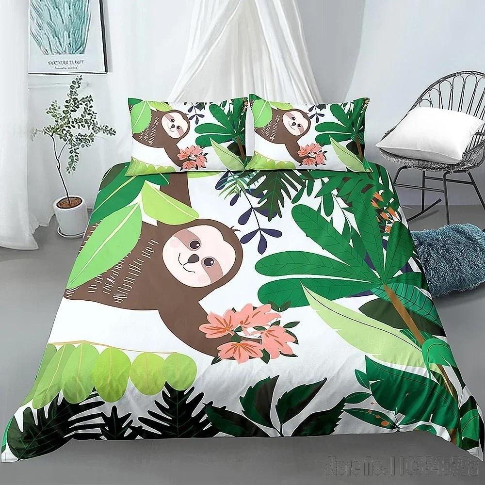 Comforter Decor Cartoon Sloth Printed Love Child Hd Comforter For Kids Bedding Sets Bedclothes Bedroom Decor