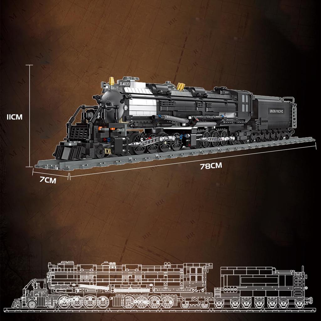 Oichy Steam Locomotive Building Blocks Set, Toy Vehicle, Car Kit, Plastic Model Compatible, DIY Crafts, Building, Time Killer, STEM Educational Toy