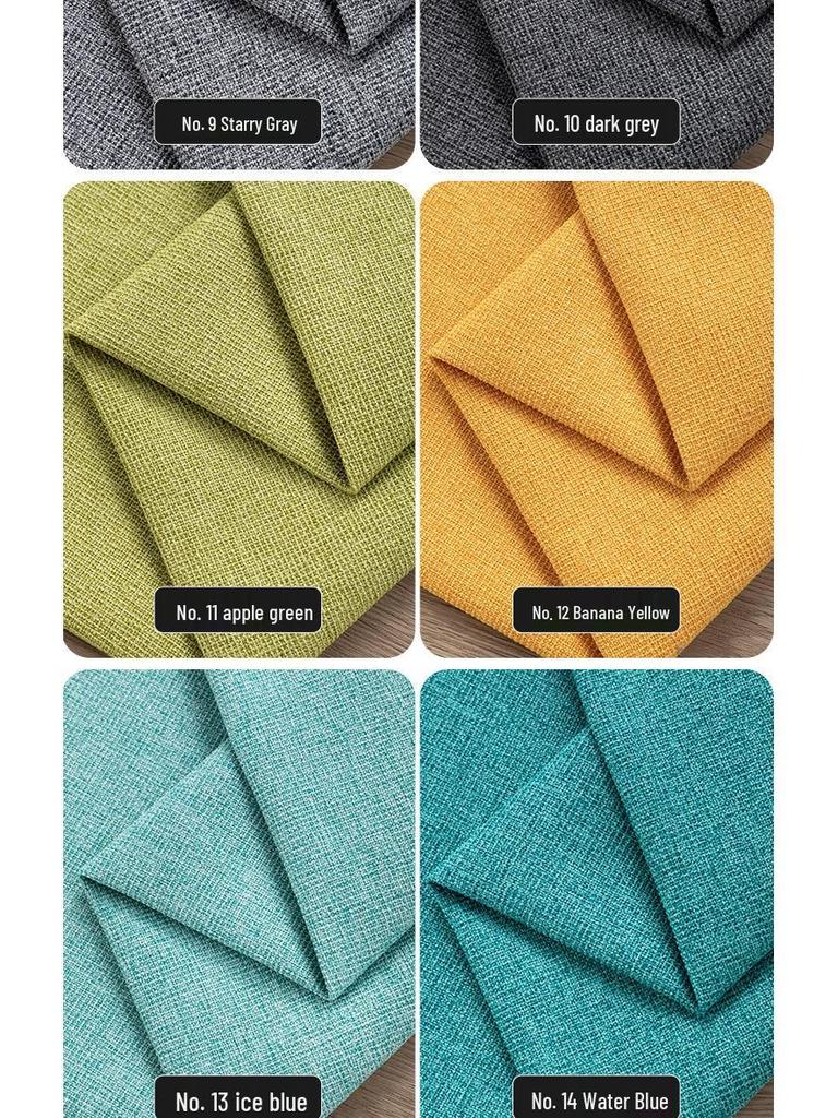 All-Polyester Solid Color Linen-Like Sofa Fabric with Soft Bag Process - Composite Flocking Fine Linen Canvas