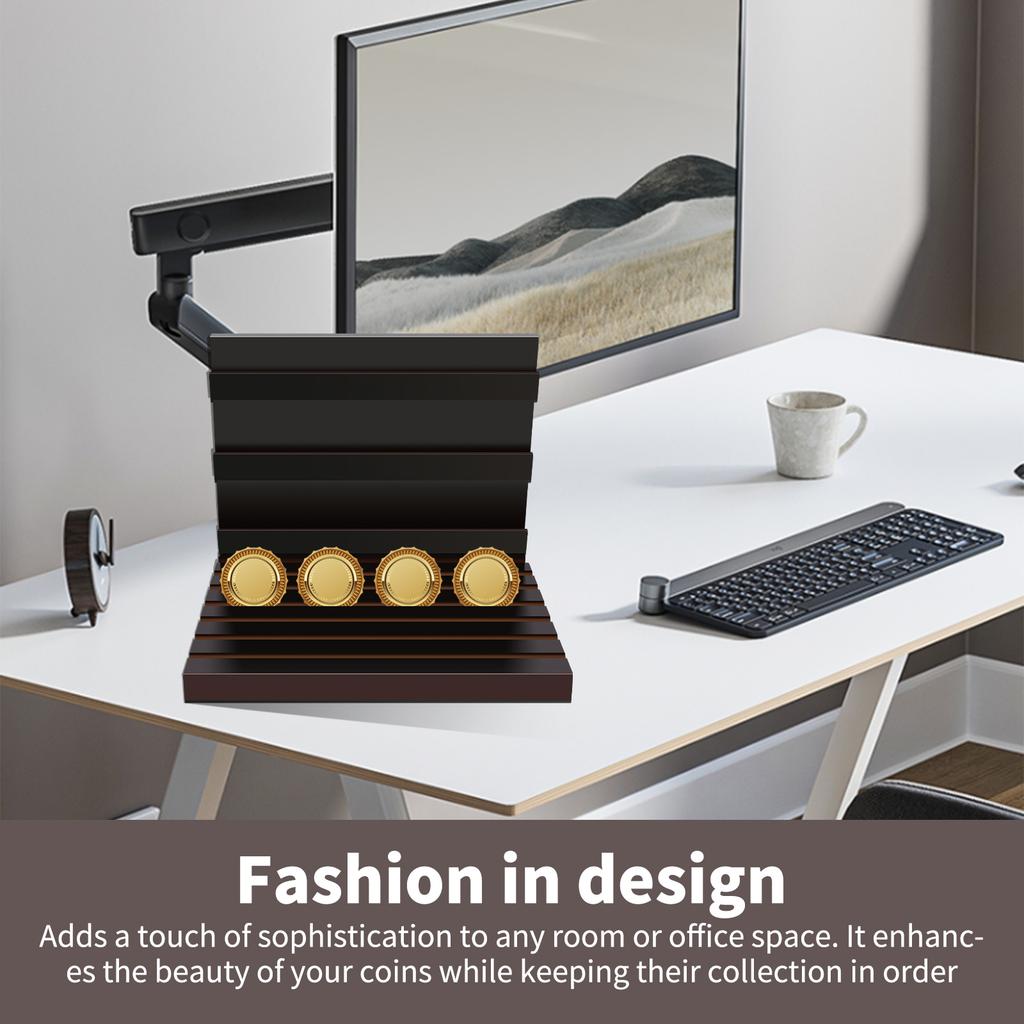 Coin Display Stand Solid Coin Table Top Display Rack Smooth Wood Coin Holder Versatile Coin Shelf Coin Case Stable Coin Rack NEW