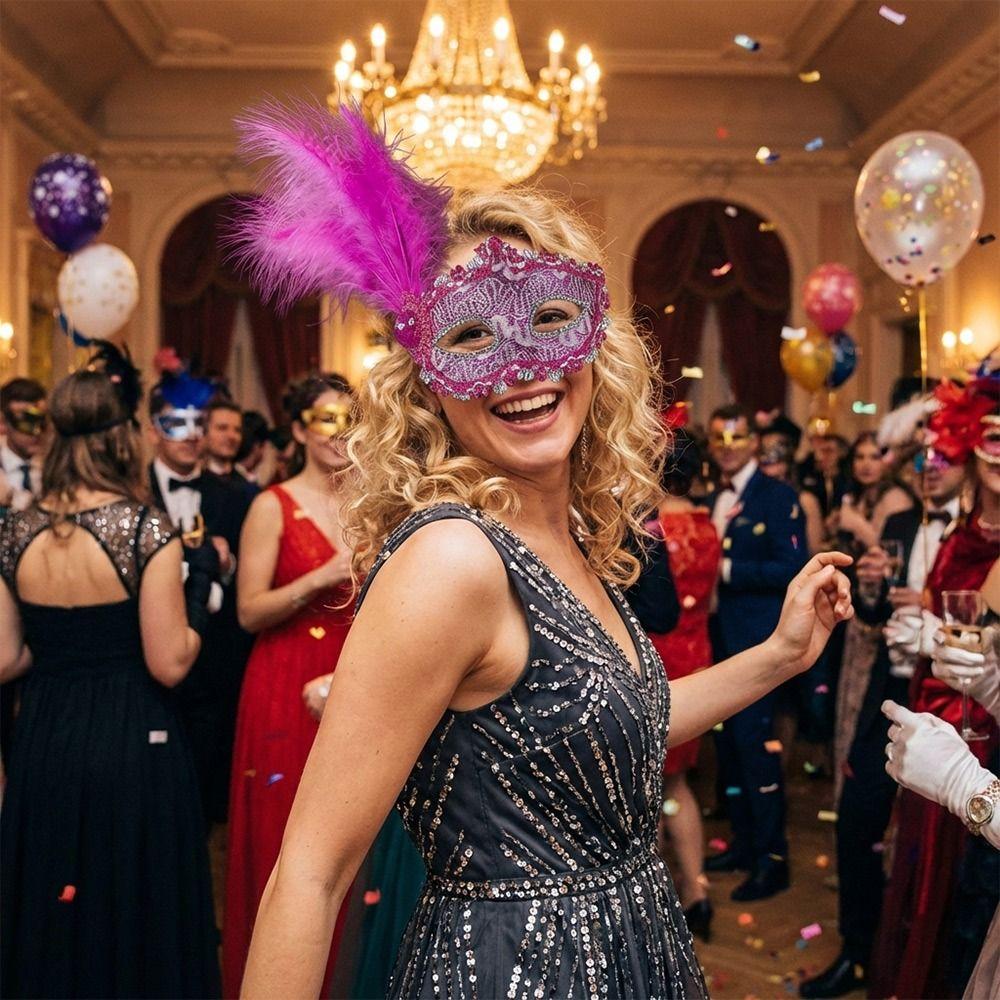 Fashion Lace Eye Mask Feather Lightweight Ladies Half Face Cover Masquerade Ball Mask Cosplay Masquerade
