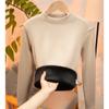 Autumn and Winter Women's Bottoming Shirt Padded Thickened Modal Semi-high-necked Bottoming Shirt Within The Long-sleeved Tight Mid-neck Blouse
