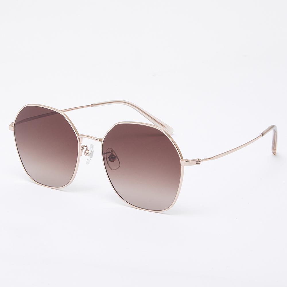 Alloaiweeo [Air Titanium] Al2503 2424G Air Titanium Hexagon Rose Gold Sunglasses