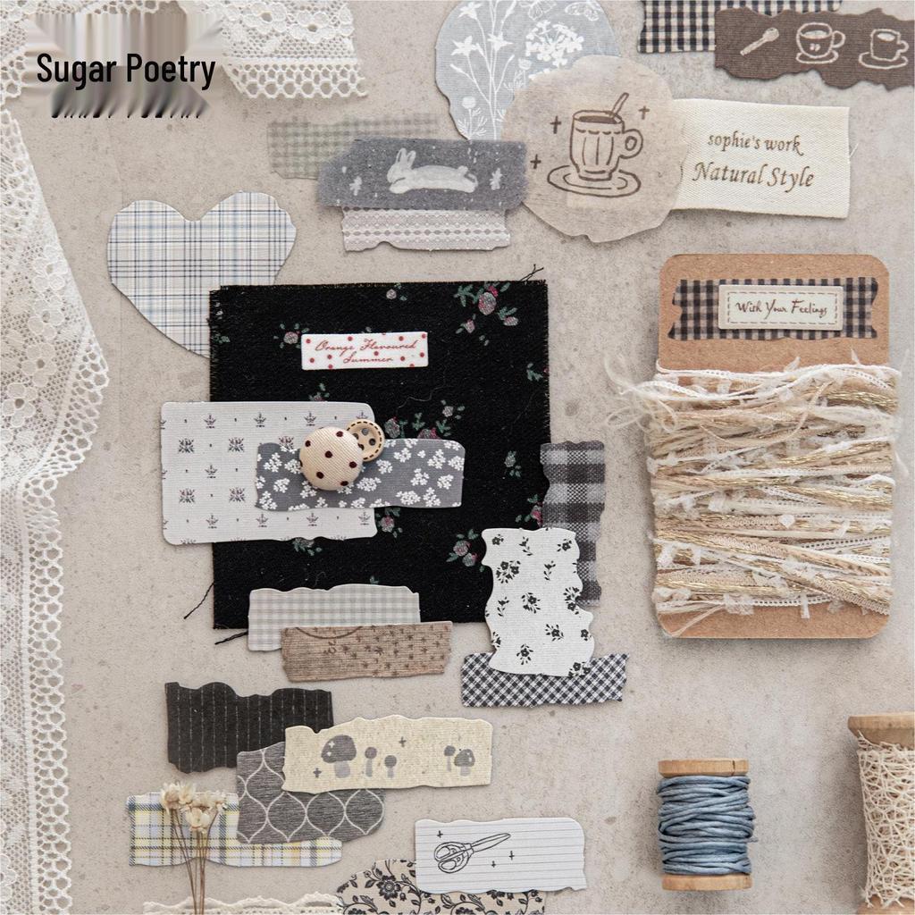 Ji Lv Tang Shi Abreißbares Retro-Stoffsticker-Pack - Grundlegende Hintergrundmaterial-Serie