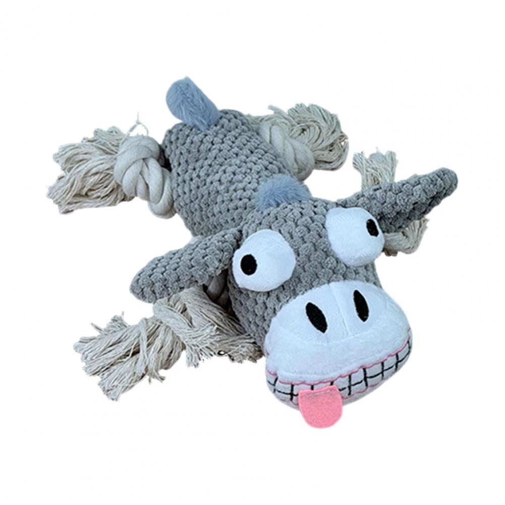Dog Chew Toy Squeaky Plush Dog Toy for Puppies Rope Knot Chew Toy Durable Tug-of-war Training Teeth Pet Plaything Squeaky Dog