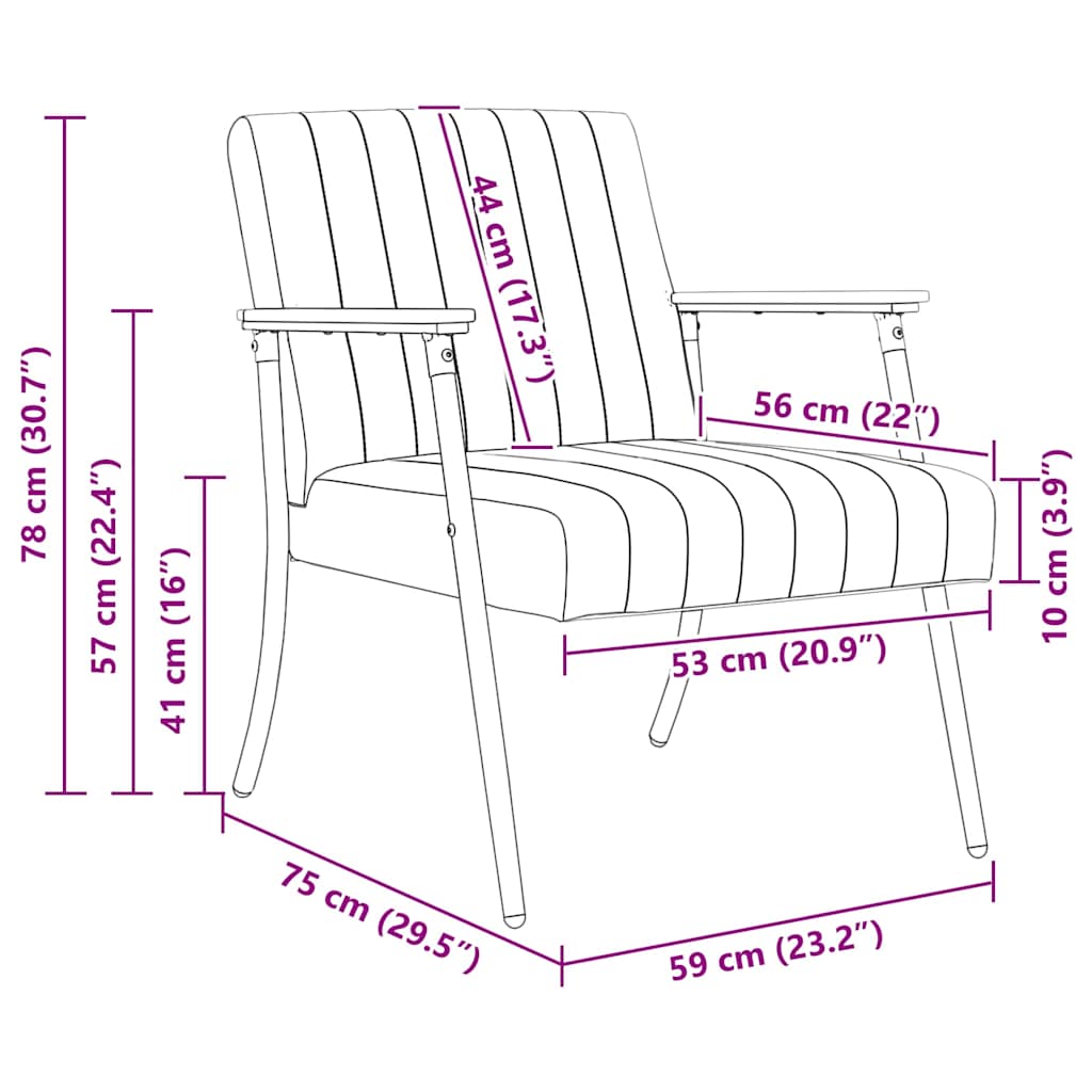 Armchair Pink 59 x 75 x 78 cm Velvet