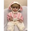 Bambole in vinile completamente in silicone Maddie 22 pollici Baby Doll con capelli lunghi per regalo per bambini Adorabili bambole reborn coniglio rosa