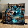 Wolf Plush Blanket Soft Comfortable All Seasons Perfect Sofa Office Naps Outdoor Travel Makes Great Gift