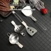 Outdoor Camping Tableware Foldable Spoon Soup Ladle Stainless Steel Abrasion-resistant Portable Cooking Spoon Utensil Spoon Tool